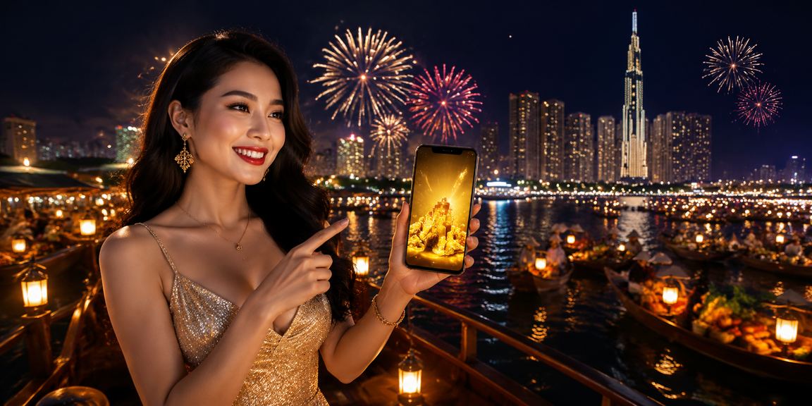 Không khí lễ hội tại Hồ Chí Minh minh họa CTA giải trí mobile